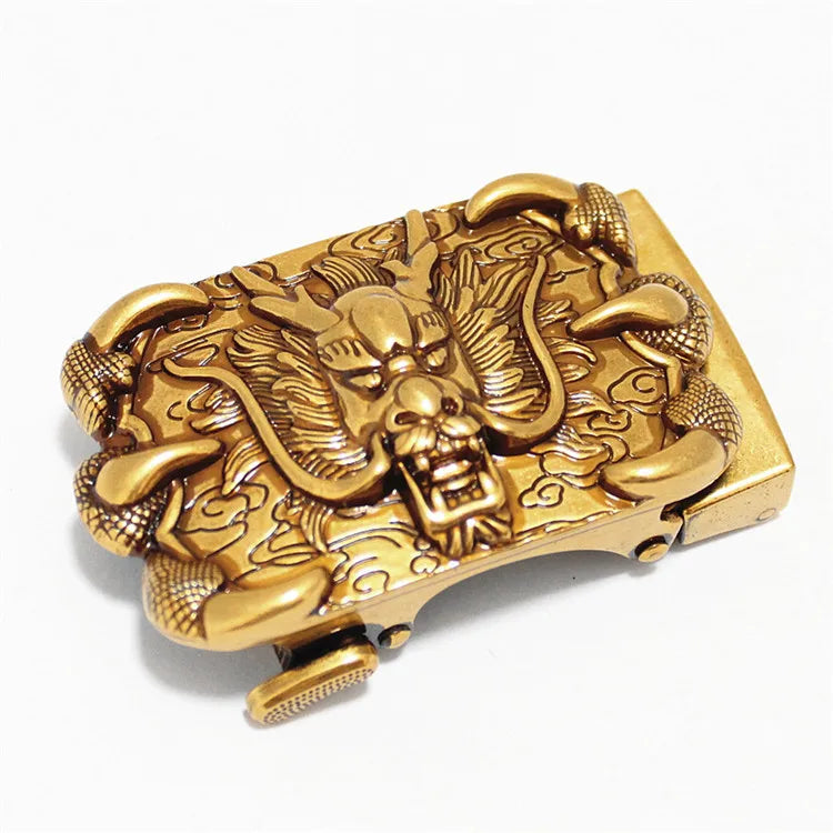 OEM Gold Alloy Automatic Buckle 35mm Wide Custom Belt Buckle with Eco-Friendly Plating for Canvas Belt