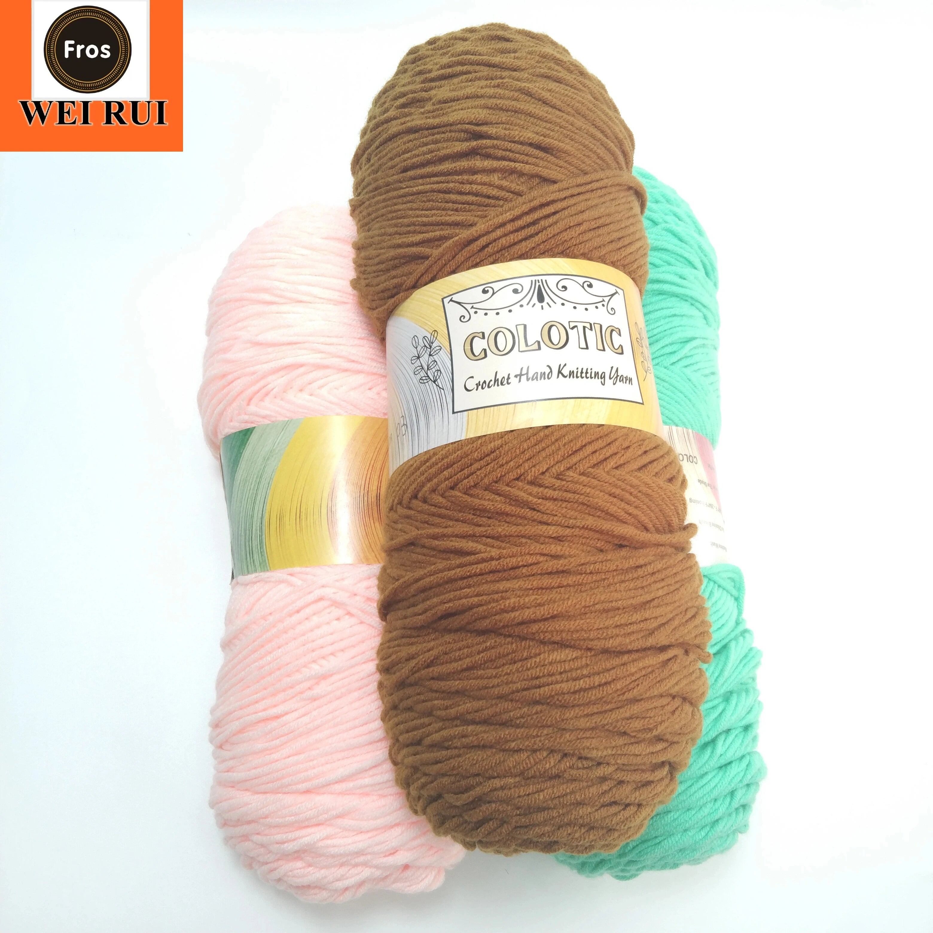 HIGH FIVE MILK COTTON YARN SIZE 4 RAINBOW 100G MILK COTTON YARN WOOL 200G for HANDKNITTING