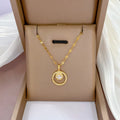 Light Luxury Full Diamond Micro-inlaid Zircon Necklace Round Fresh Style Ins Necklace