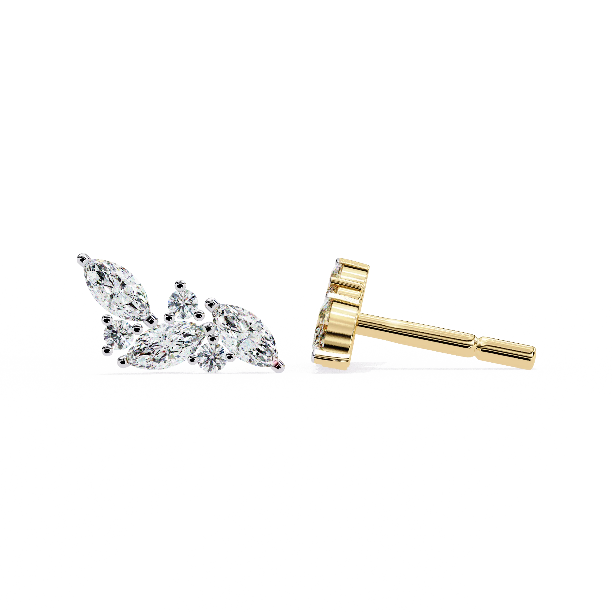 Marquise Cut Lab Grown Diamond Earrings CVD Diamond Certified IGI White Gold Women's Luxury Anniversary Gift