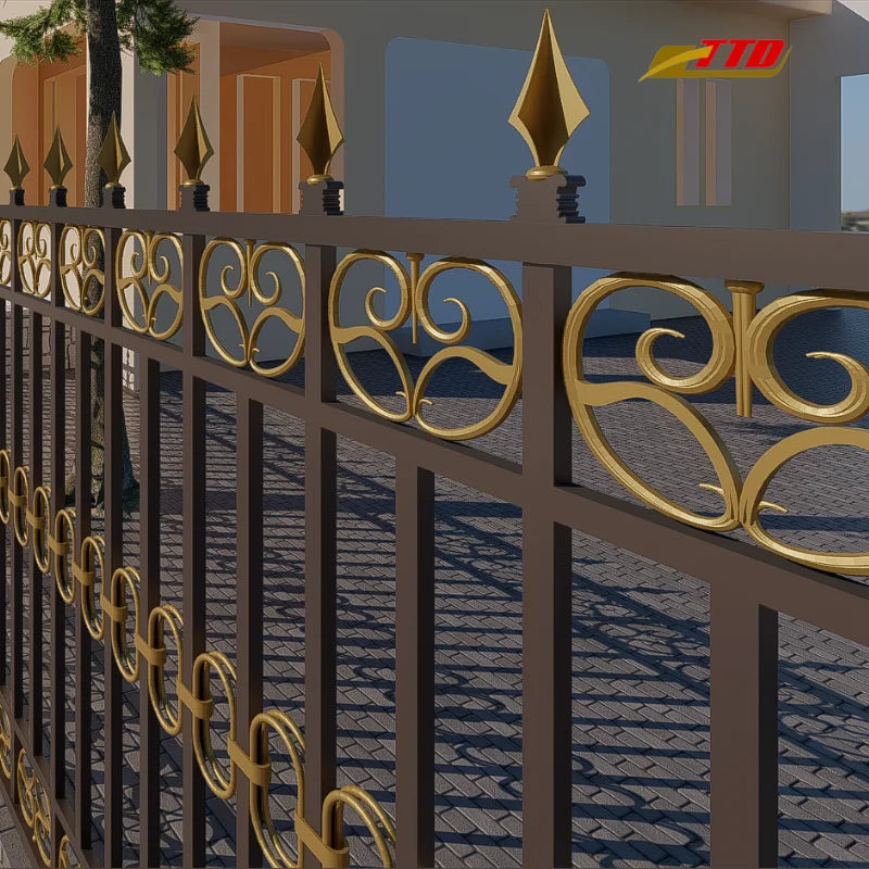 Custom Steel Fencing for Residential Commercial Projects-Durable Eco-Friendly Waterproof Rust-Resistant Design with 3D Modeling
