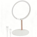 High-Definition Smart Cosmetic Desktop Mirror with LED Light Shape White Color Double-Sided for Home Use Valentine's Day Gift