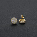 Low MOQ Wholesale Hip Hop Jewelry Bling Round Men Cz Paved Earring Stud