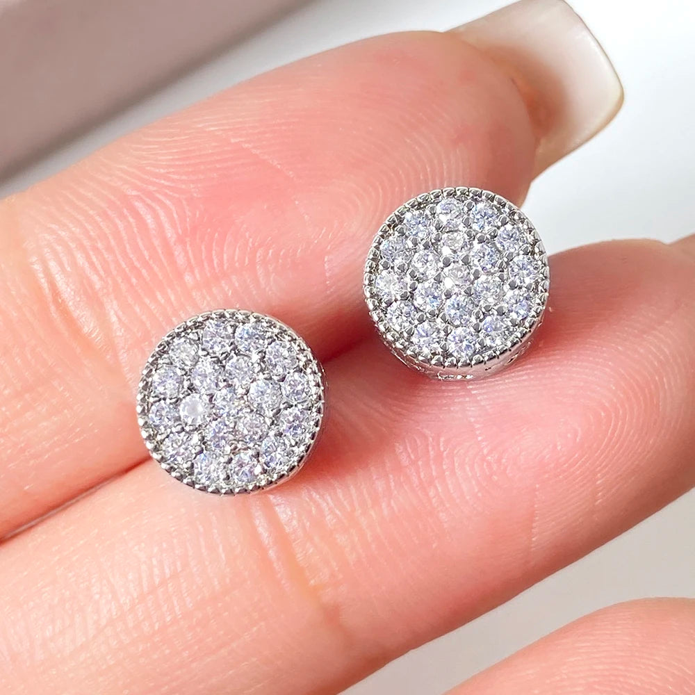 Foxi Bling CZ Cubic Zirconia Earrings for Women Trendy Gold Plated Anti-allergy Geometric Stud Earrings MegaBDM
