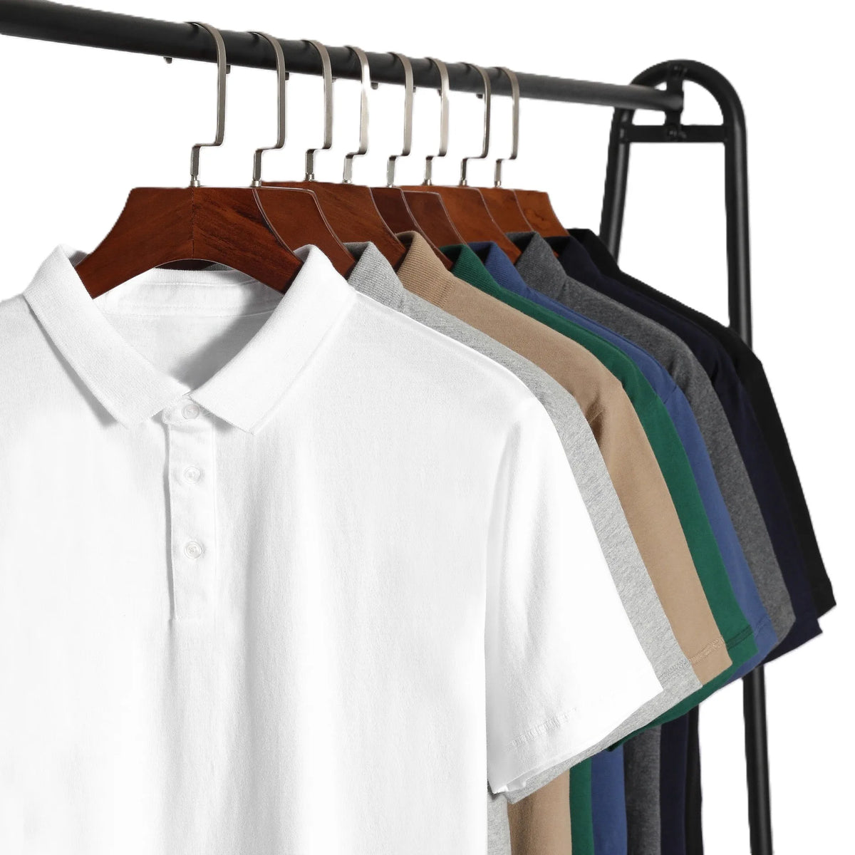 China Bangladesh Factory Price OEM Customized Logo Embroidery Heavyweight Short Sleeve Turn Down Collar Solid Color Polo Shirt MegaBDM