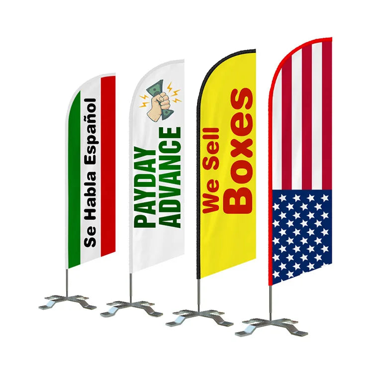 Factory Price Fiberglass Flagpole High Resolution Outdoor Advertising Digital Printed Polyester Beach Flag Flying Flag Banner YW