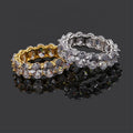 Personalized Trendy Iced Out Oval Design Brass Gold Plated Zircon Rings for Women Men Wedding Gifts Engagement CZ Finger Jewelry