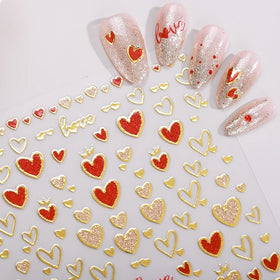 Support Customized Exquisite Valentine's Day Nail Art Stickers Long-lasting Nail Jewelry Decals