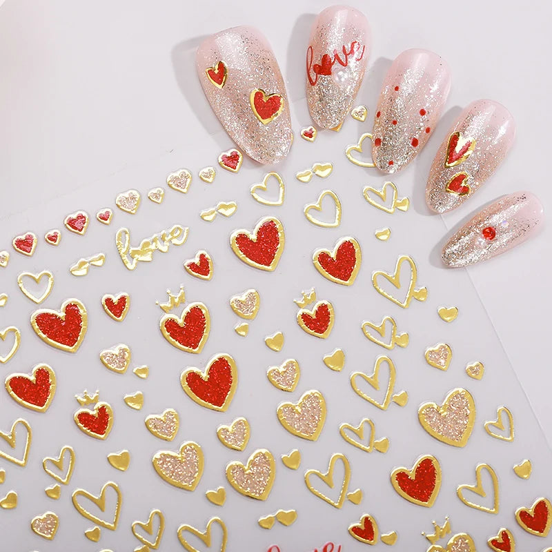 Support Customized Exquisite Valentine's Day Nail Art Stickers Long-lasting Nail Jewelry Decals MegaBDM