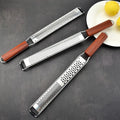 New Design 2026 Stainless Steel Long Cute Handheld Metal Flat Small Size Special Wooden Handle Butter Cheese Grater