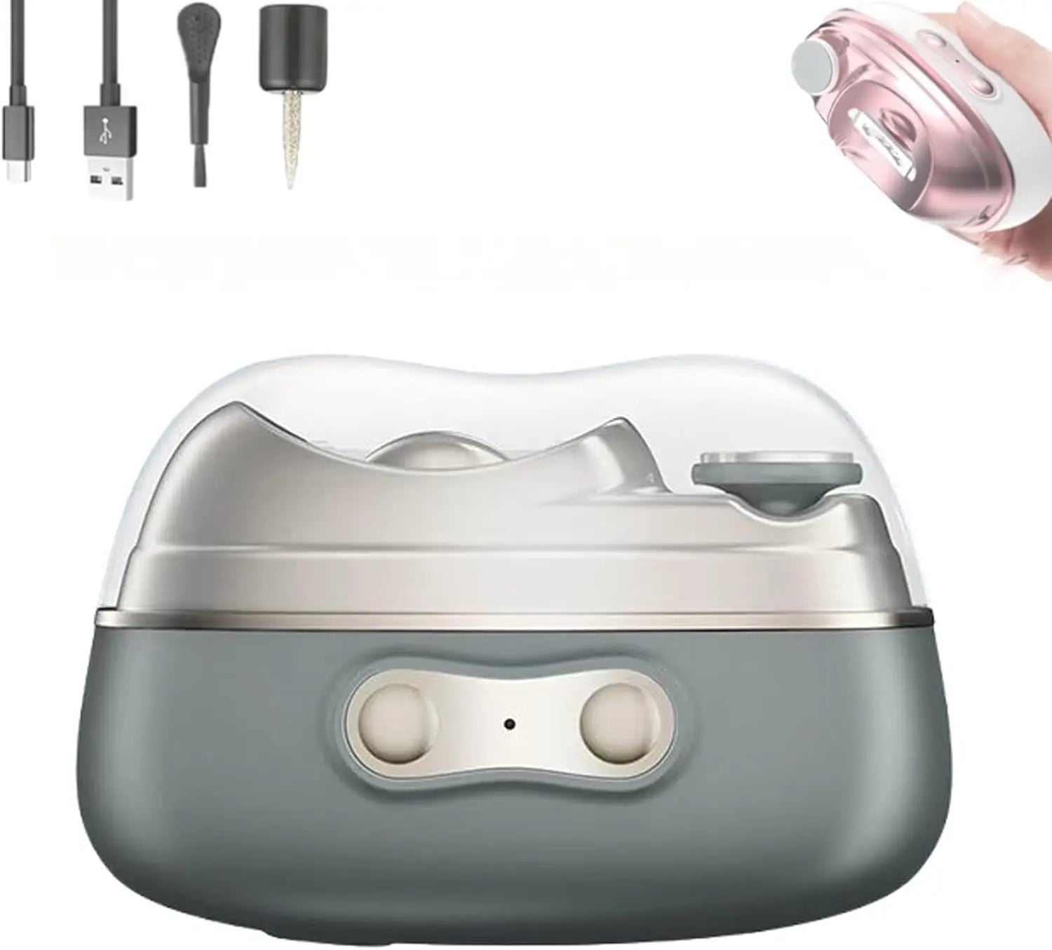 Mini Electric Nail Clipper Compact Smart Automatic Nail Cutter USB Rechargeable Fingernail Toenail Trimmer