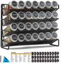 Kitchen Spice Rack Multi-functional Household Countertop Four-tier Seasoning Storage Rack Hollow Iron Art Spice Organizer.