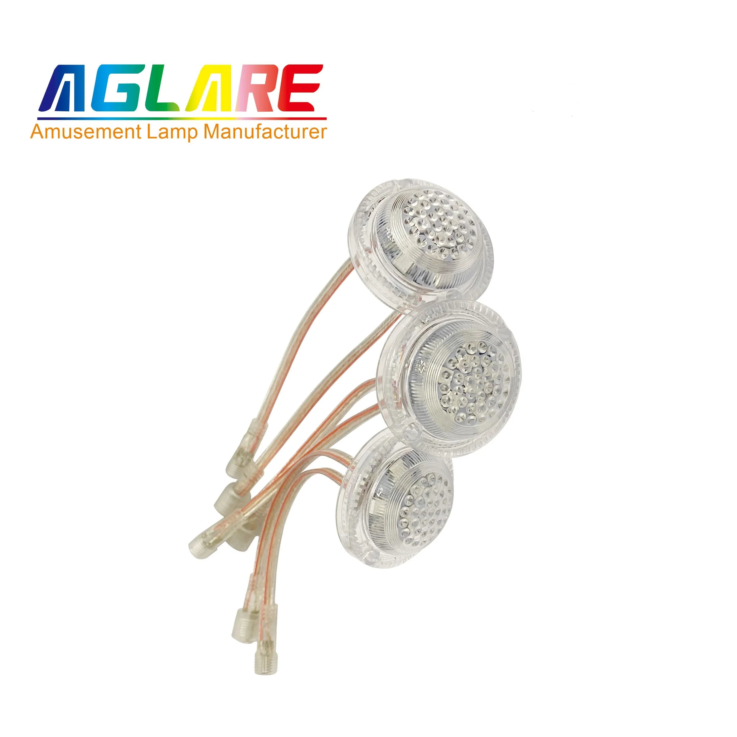 Waterproof 50mm 10Leds DC24V 5050SMD Carnival Park Equipment Rides Lights Cabochon Led RGB Amusement Led Lamp