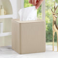 Square PU Leather Tissue Box Holder Simple Luxury Napkin Case for Hotel Restaurant Living Room Bedroom Office