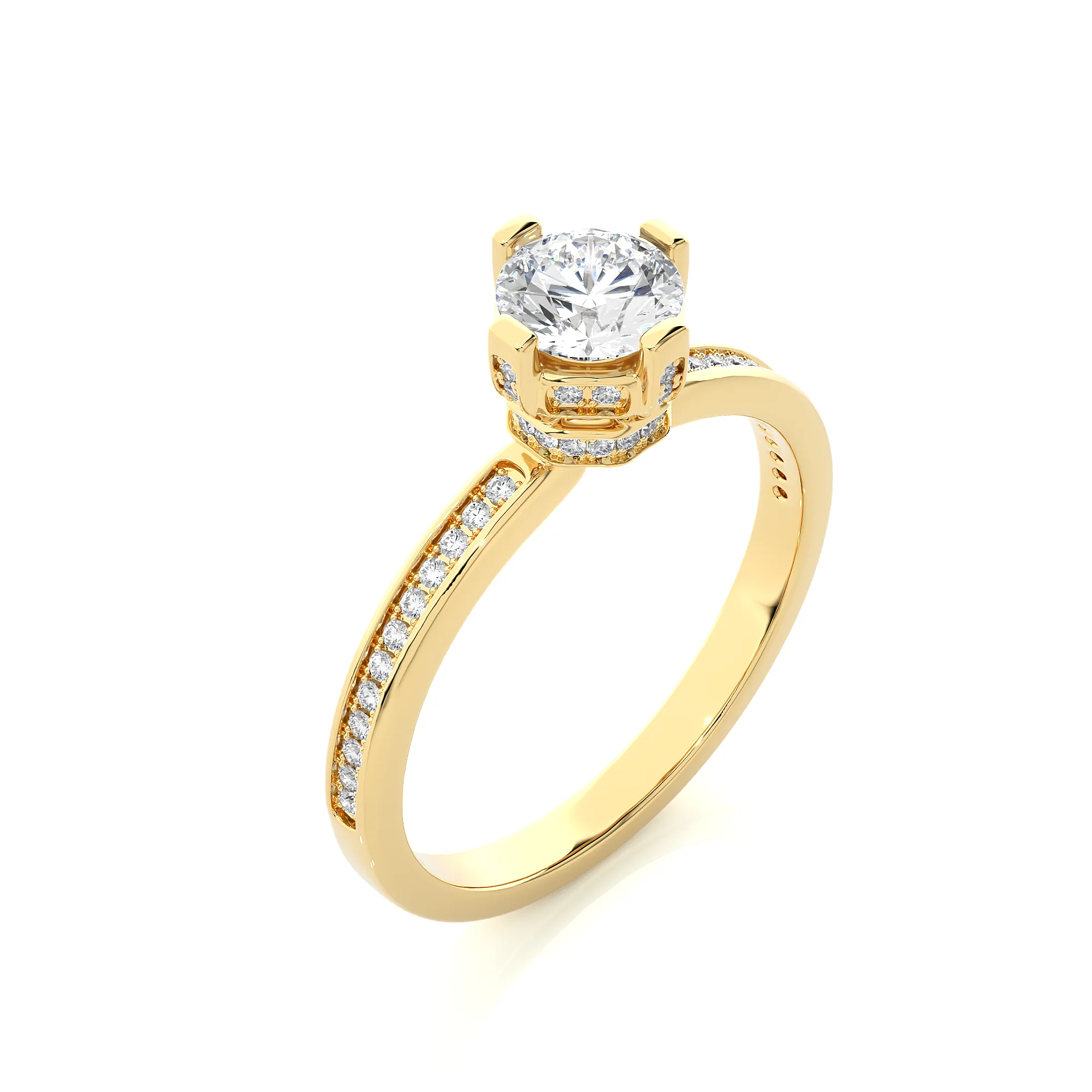 Latest Classic Womens Engagement Ring Gold Jewelry Lab Grown0.78 ct Round Diamond Wedding Gift Womens Ring from India