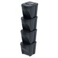 Set of 4 KEDEN SORTIBOX waste bins recycling bin anthracite ECO volume 4x25L