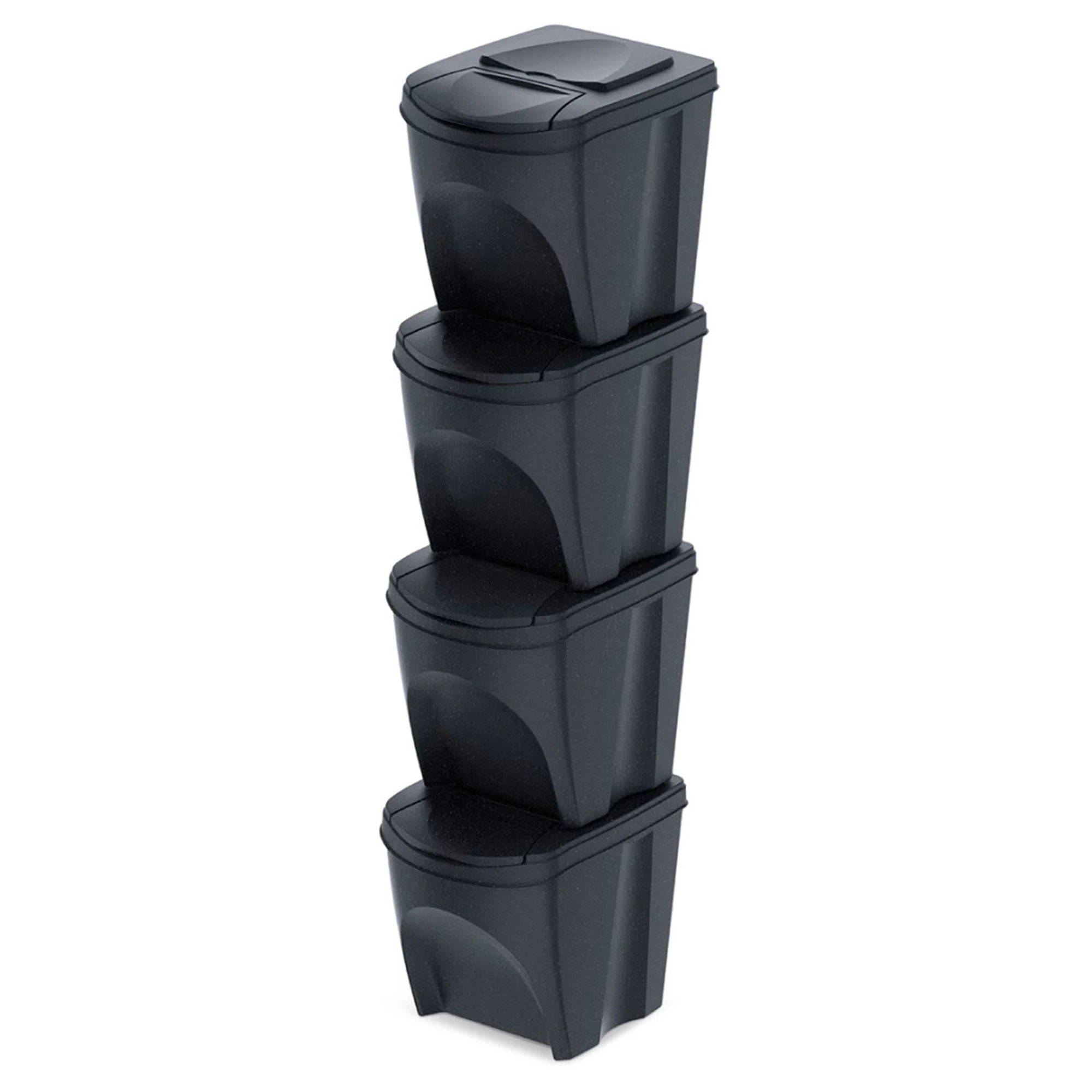 Set of 4 KEDEN SORTIBOX waste bins recycling bin anthracite ECO volume 4x25L