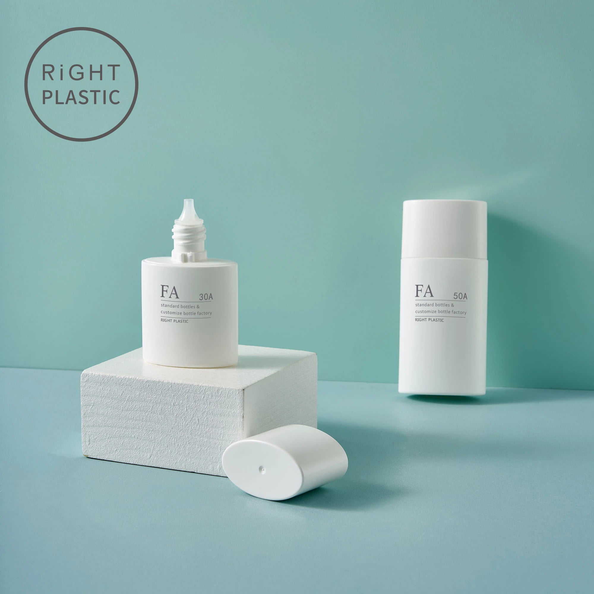 FA-A Factory Sell White Stock Plastic PE Sunscreen Bottles Hand Cream Packaging Tubes Pump Sealing for Lotion Skin Care Serum