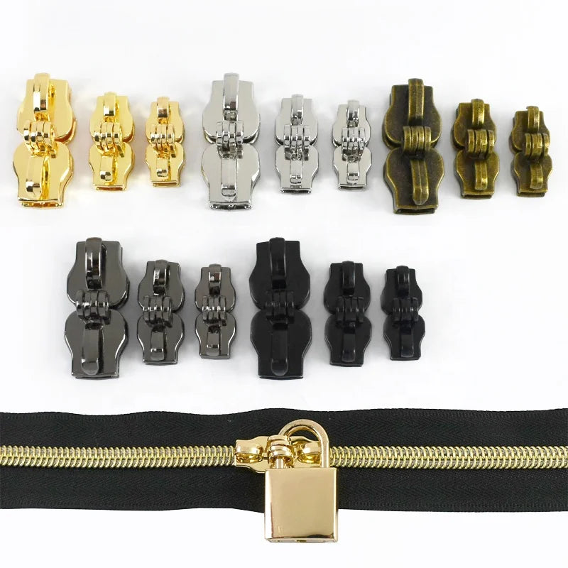Deepeel XP123 Thickened 5#/8#/10# Combination Lock Zipper Pulls High-end Luggage Zipper Lock Pulls Nylon Double-hole Pull Pulls