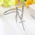 Wholesale Religious Jewelry Stainless Steel Plain Silver Unique 3D Cross Necklace