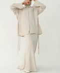 YKD056 Muslim Dress Wome Islamic Clothing Hijabs Traditional Advanced Solid-color Set Traditional High-end Muslim Style