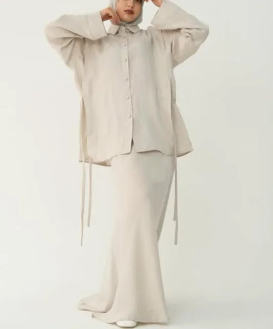 YKD056 Muslim Dress Wome Islamic Clothing Hijabs Traditional Advanced Solid-color Set Traditional High-end Muslim Style