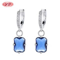 Wholesale Fashion Jewelry Vibrant Zircon Silver Drop Earrings 925 Sterling Silver Earrings