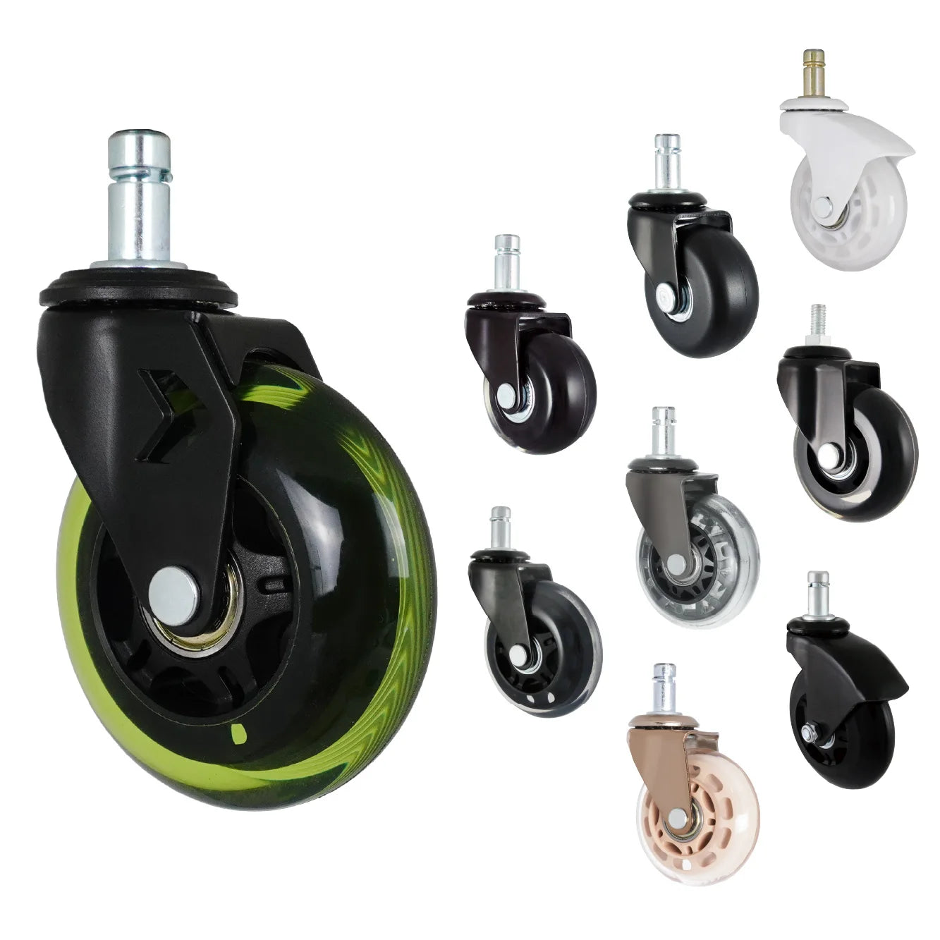 Heavy Duty Rollerblade Swivel Gaming Chair Caster Wheel Replacement Smooth Rolling