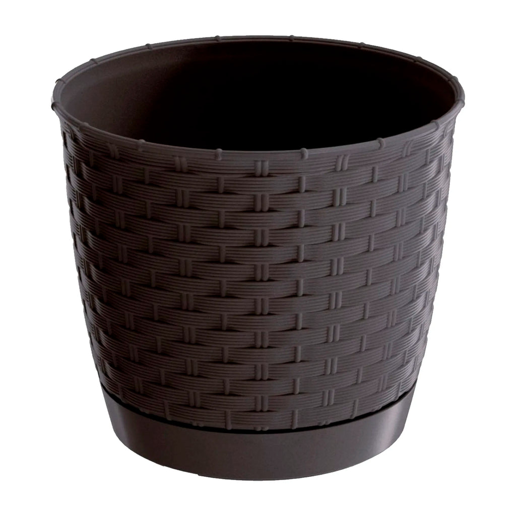 RATOLLA ROUND 2.8L. flower pot dimensions (mm) 190x190x165 dark ochre color