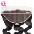 CLJ Hair 13X6 Natural Black Brazilian Virgin Remy Lace Frontal Closure with 130% Density Straight Hair