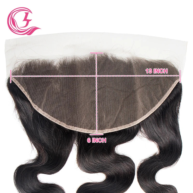 CLJ Hair 13X6 Natural Black Brazilian Virgin Remy Lace Frontal Closure with 130% Density Straight Hair
