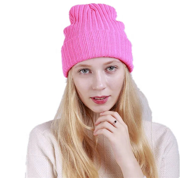 Winter Unisex Beanie Hats Custom Logo Dot Pattern Digital Printing-Keep Warm Soft 100% Acrylic Toboggan Cap for Business Travel