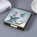 Cartoon Diamond Drawing Butterfly Dance Letter L Printed Note Box Desk Decoration DIY Banknote Storage PU Leather Eco-Friendly