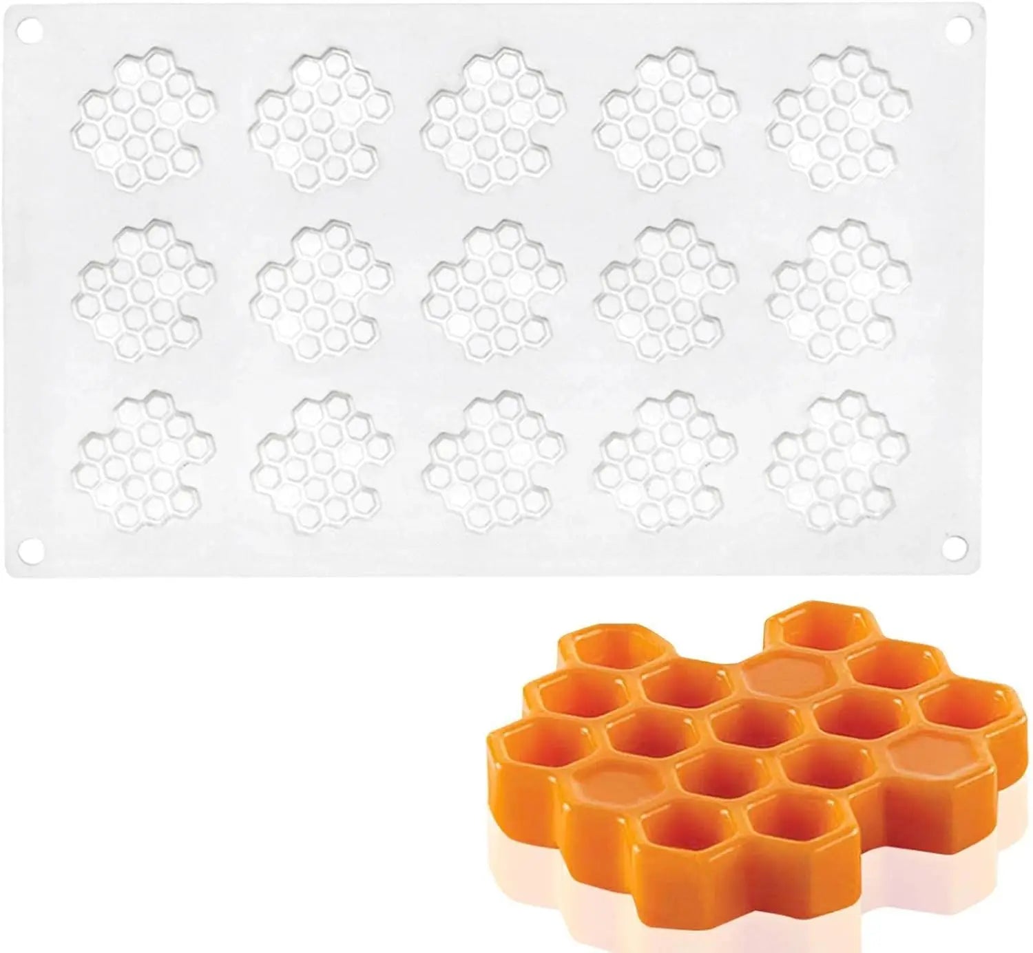 Honeycomb Honey With Holes Epoxy Uv Resin Glue Silicone Mold for Cake Baking Punch-Free Handmade Pendant Mold