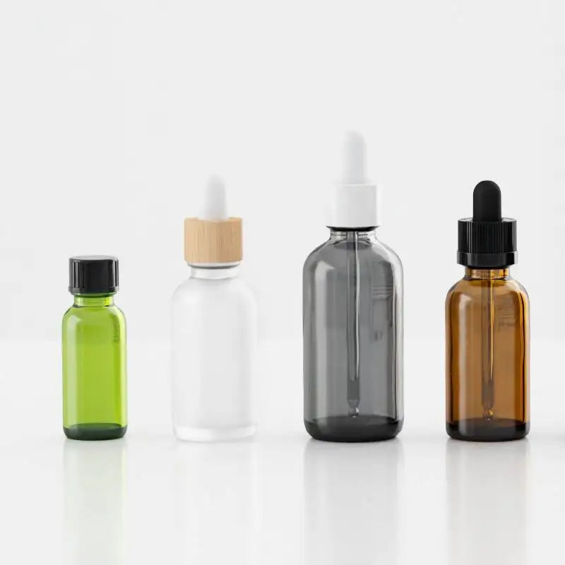 China Manufacturer Luxury 30ml Shape Clear Glass Dropper Bottles with Screw Cap Screen Printing for Skin Care Cream