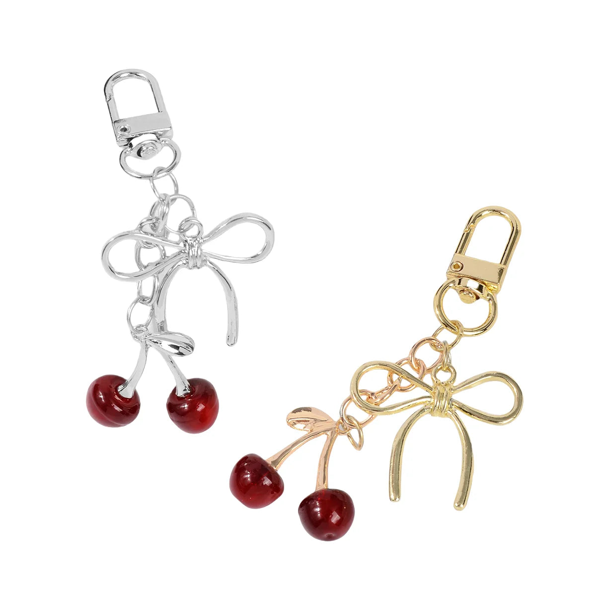 Mengda HOT Product DIY Y2K Exquisite Luxury High-end Multi-color Chain Bow Simulation Cherry Keychain Pendant