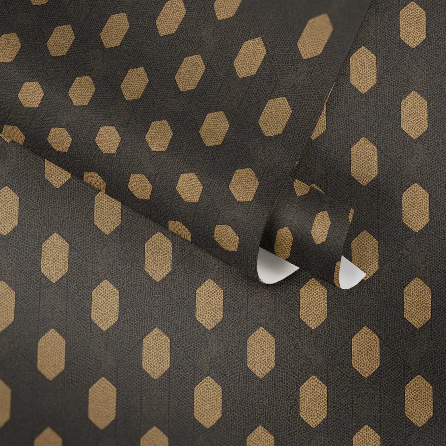 Made in Germany-Sale Modern Black Gold Brown Non Woven Vinyl Wallpaper Rolls for Living Room Bedroom & Hotel-1005 X 053 m