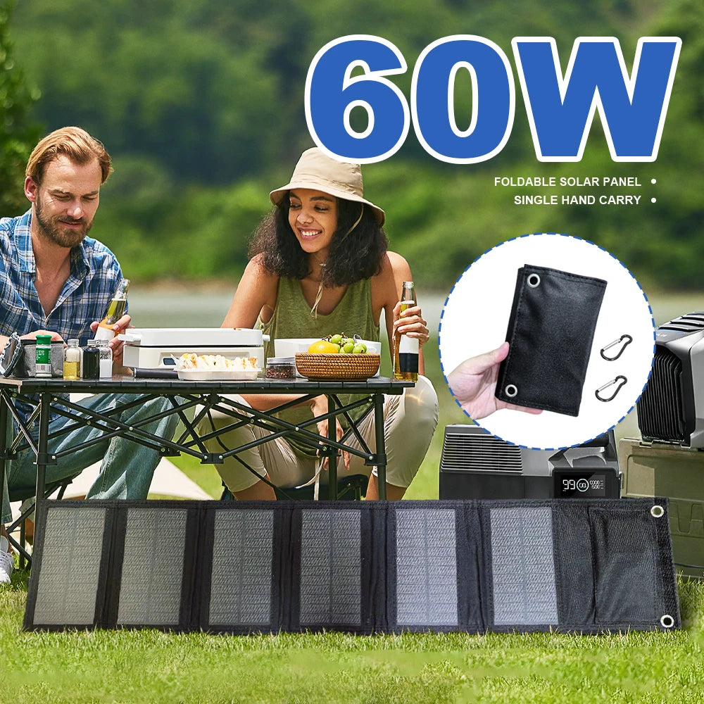 PL Stock SMARAAD 60W Solar Panels Usb Charger Portable Foldable Mini Six Slices Folding Solar Panel Outdoor Portable Solar Panel