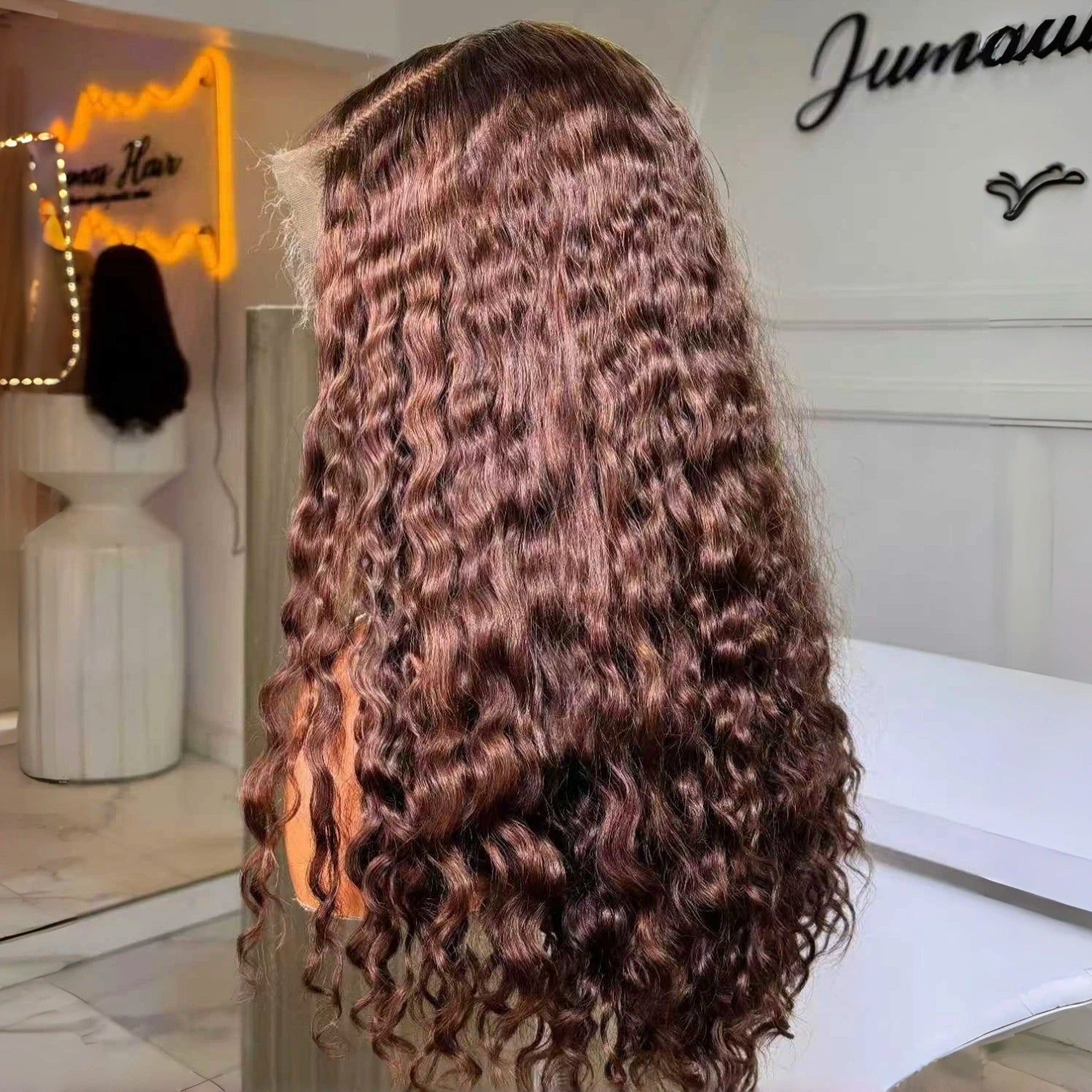 13x4 Transparent Glueless for Lace 150% Density Brown Color 28inch Double Drawn Virgin Vietnamese Luxury Human Hair Wig