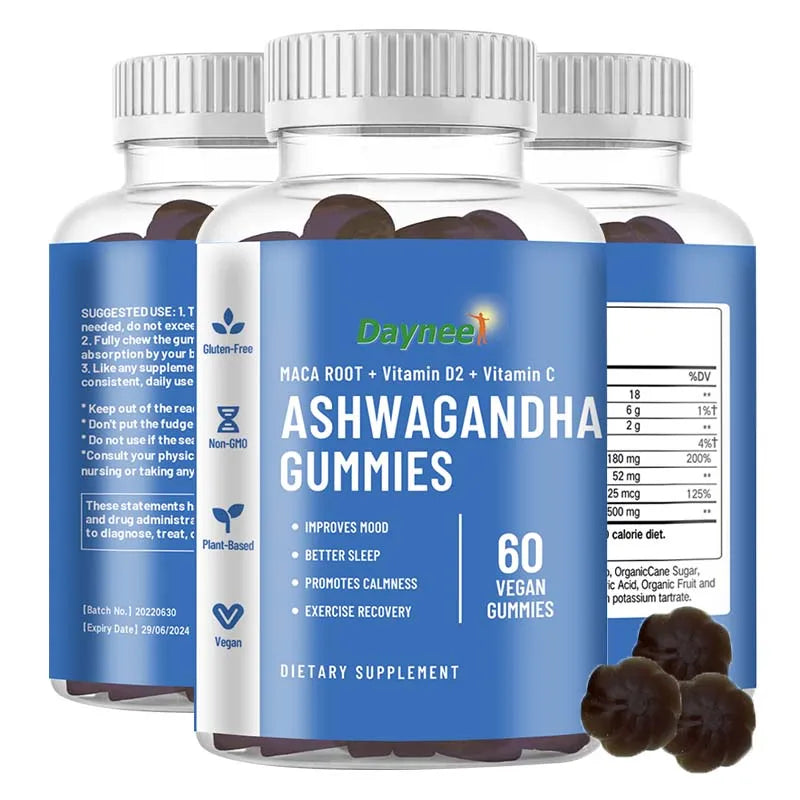 Private Label Ashwagandha Gummies with Maca Root Factory Supply Organic Vegan Formula Natural Relaxation and Focus Support