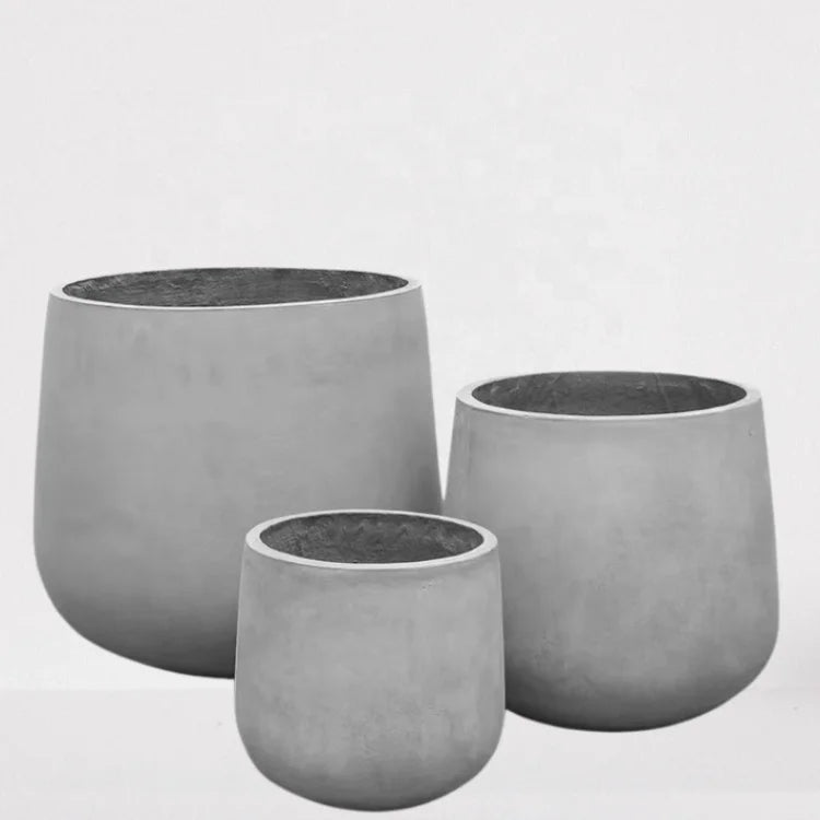 18 Inch Durable GRC Concrete Planter Outdoor for Garden & Home Decor Round Flower Pot with Custom Color Modern Luxury