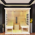 Best-Selling Canadian Hemlock Indoor Infrared Sauna Wooden Sauna Room with Red Light Therapy