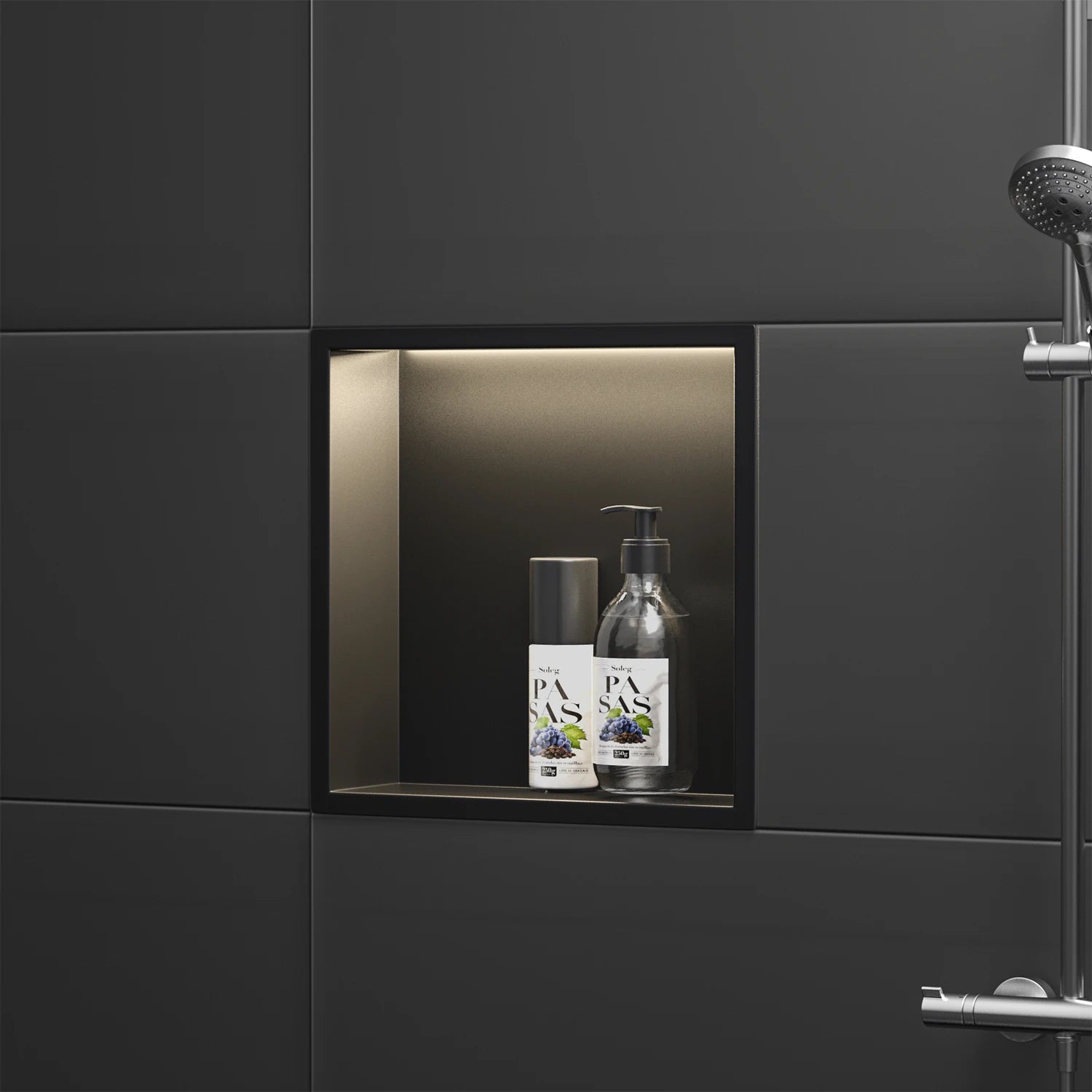 NEODRAIN 12x12 Inch Modern LED Niche Stainless Steel IPX65 Waterproof FCC & for UL Certified for Bathroom Use Dropshipping