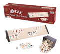 StarLuxury Durable Plastic Brown-Cream Square Corners Okey Rummy Strategy Tile Set Table Game for 4 Family Play