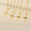 QIKU Wholesale Large Rhinestone Crystal Copper Chain Bohemian Dainty Gold Plated 2025 Best Friend Star Long Necklace for Women