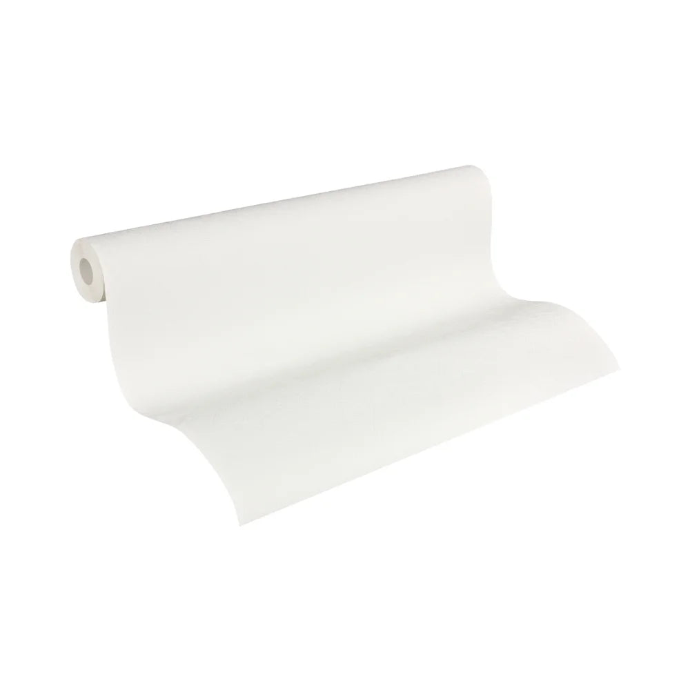 Made in Germany - Luxury Wallpaper rolls Plain Colour White Non Woven Vinyl Contract Wallpaper for Hotel - 1005 x 070 m