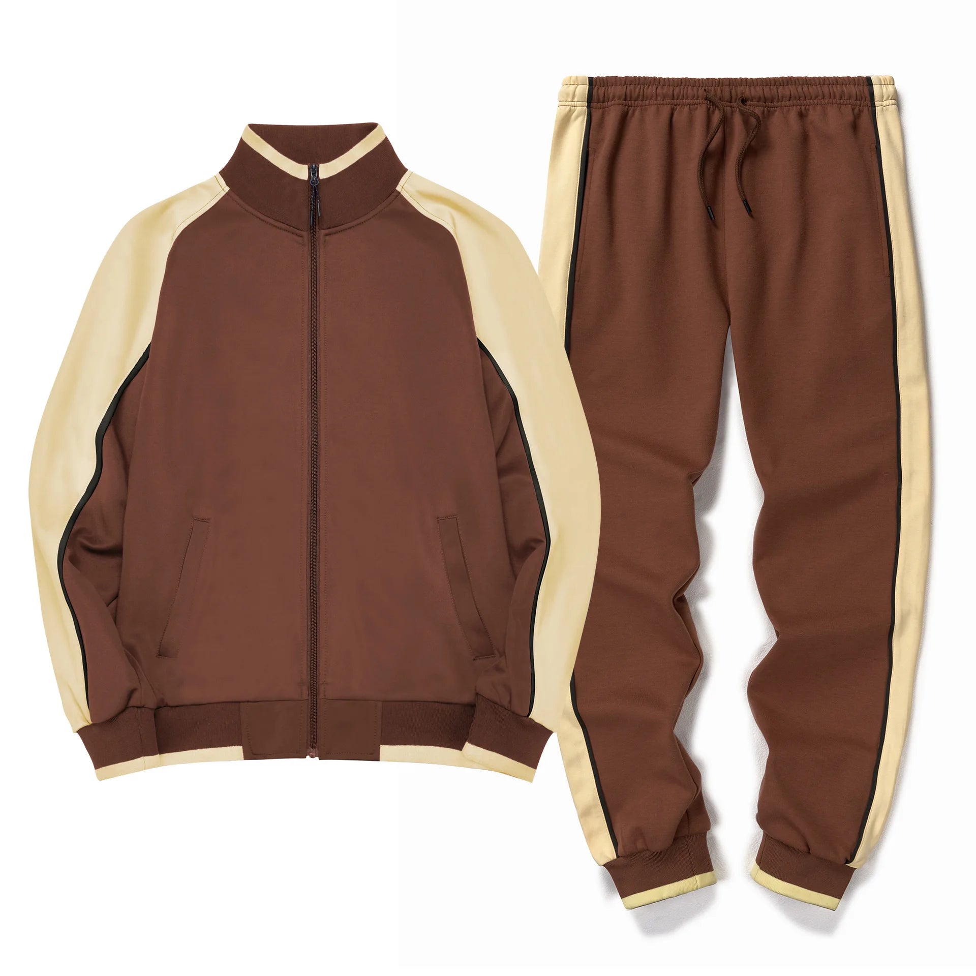 Winter Sportswear Casual Jacket and Pants Set Men 2 Piece Set Color Block Men's Outdoor Tracksuits