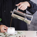Portable Stovetop Espresso Maker Stainless Steel Italian Classic Coffee Maker Mocha Pot 6.8 oz Induction Moka Pot for Camping