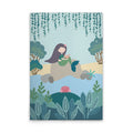 Made In Germany - Canvas Mermaid Nursery - Mural In Colourful And Beige - Canvas Picture On Stretcher Frame