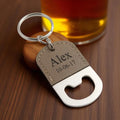Blank Laserable Leatherette PU Leather Personalised Bottle Opener Keychain Bar Blade Home Gift Father's Day & Beer Gifts for Men